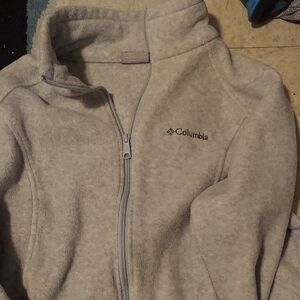 Columbia Light Gray Full-Zip Fleece Jacket